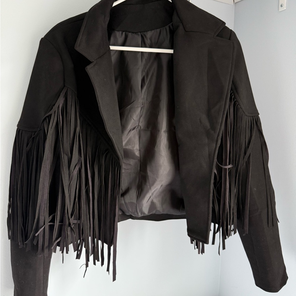 Black Fringe Women's Jacket